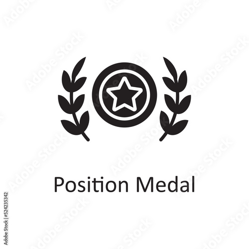 Position Medal vector solid Icon Design illustration. Sports And Awards Symbol on White background EPS 10 File