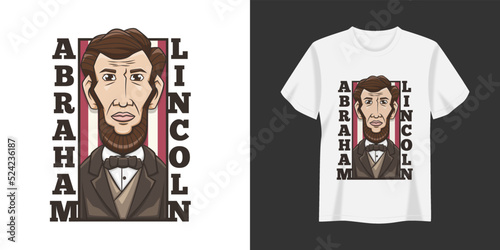 Abraham lincoln illustration t-shirt and apparel printing design
