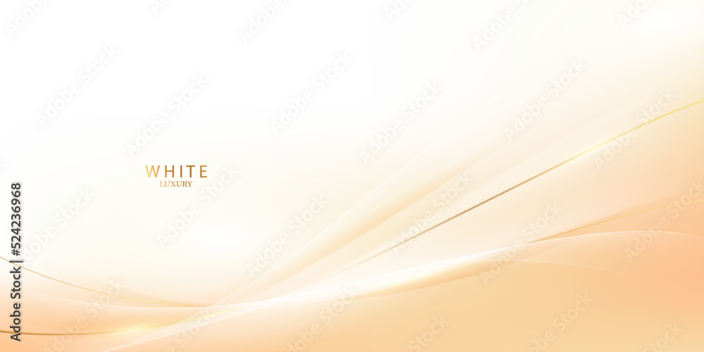 Fototapeta premium Elegant white background with elegant golden elements. Modern 3D Abstract Vector Illustration Design