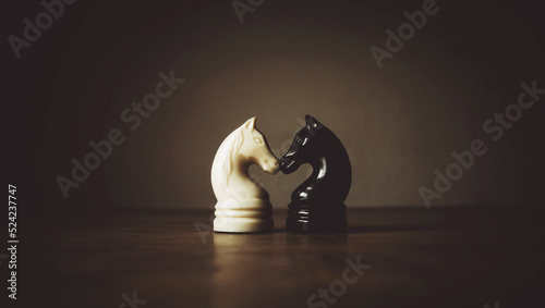 Chess pieces on a dark background