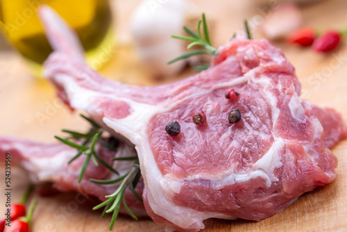 Raw lamb chop, food concept...