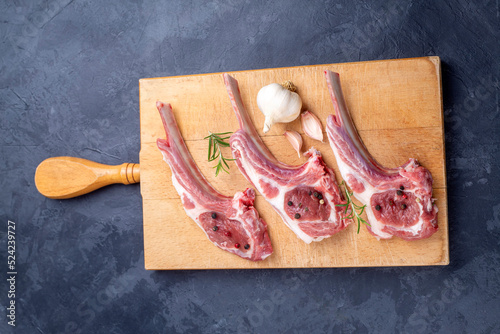 Raw lamb chop, food concept...