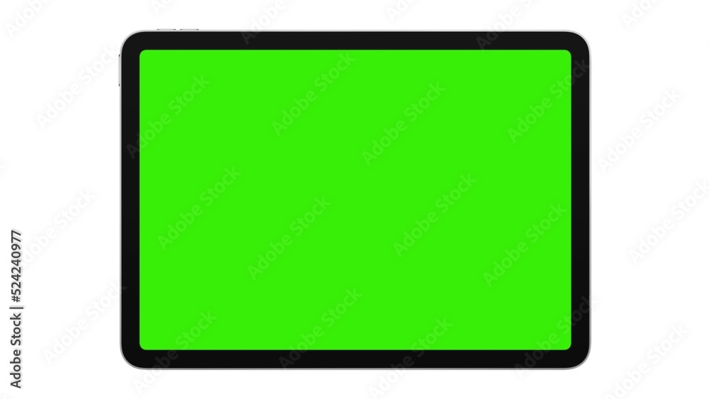 Tablet Computer with green screen isolated on white background. 3d illustration Tablet Computer with green screen isolated on white background. 3d illustration