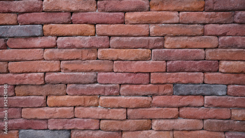 Texture of old red brick wall. Background of empty brick wall basement