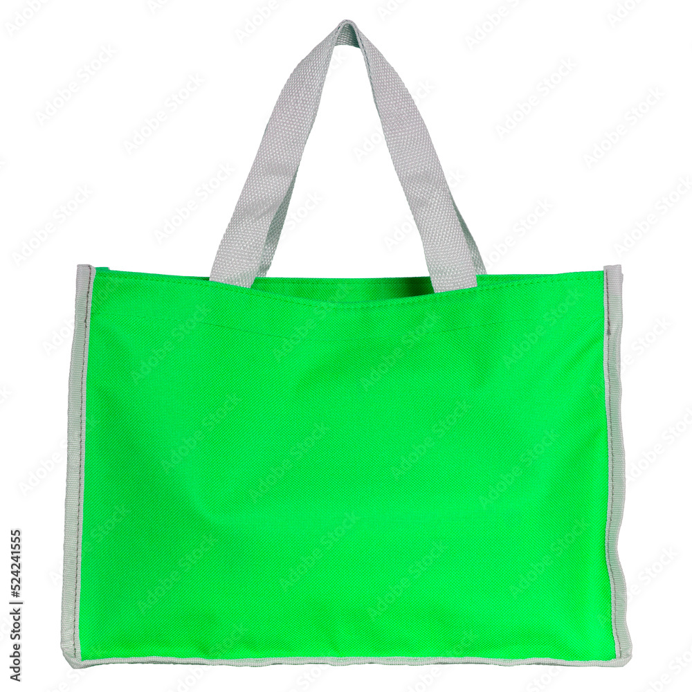 green shopping bag isolated with clipping path for mockup green shopping bag isolated with clipping path for mockup