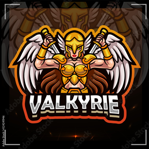 Valkyrie mascot.  esport logo design