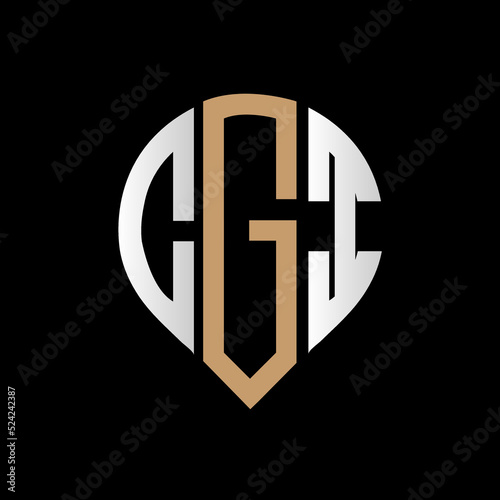 CGI logo monogram isolated on circle element design template, CGI letter logo design on black background. CGI creative initials letter logo concept. CGI letter design.
