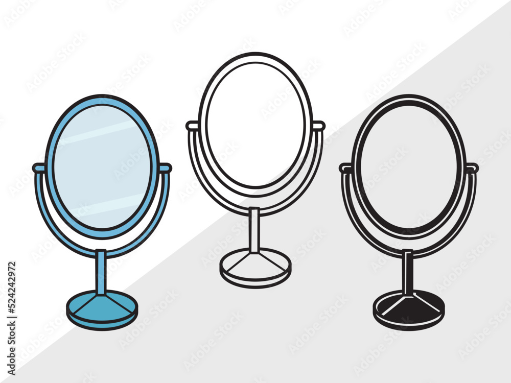 Mirror Clipart SVG, Mirror Svg, Mirror Frame Svg, Compact Mirror Svg