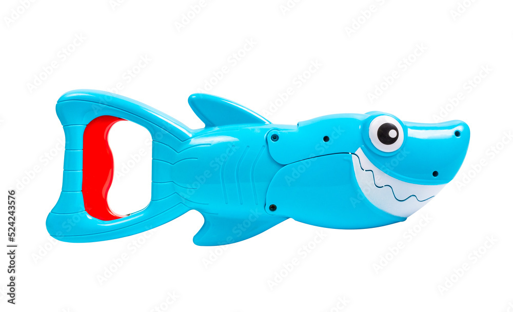 Toy shark isolated on white background. Children's toy - a cheerful shark. Plastic shark. Toy shark isolated on white background. Children's toy - a cheerful shark. Plastic shark.