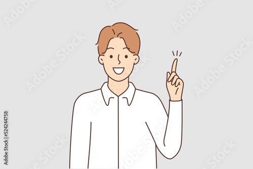 Smiling man find solution or idea