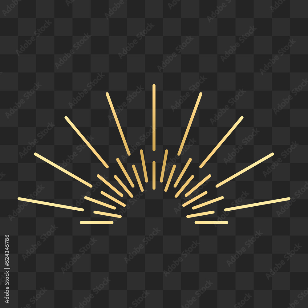 Circle gold sunburst. Radial sun shine stamp. Vector radial vintage explosion symbol Circle gold sunburst. Radial sun shine stamp. Vector radial vintage explosion symbol