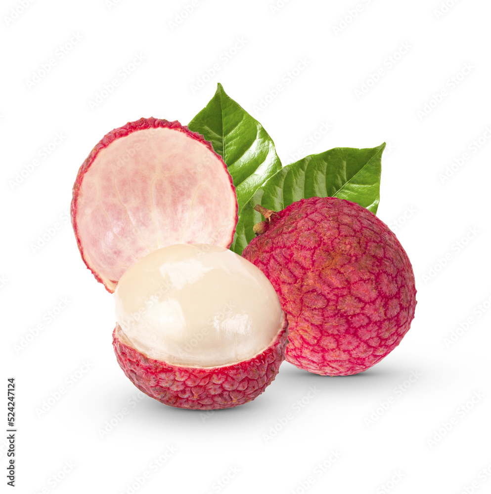 Fresh lychee bunch with leaves isolated on transparent background (.PNG) Fresh lychee bunch with leaves isolated on transparent background (.PNG)