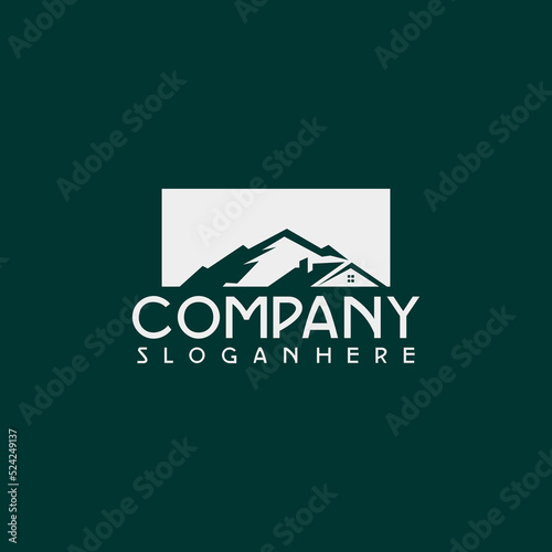 mountain illustration logo vector design