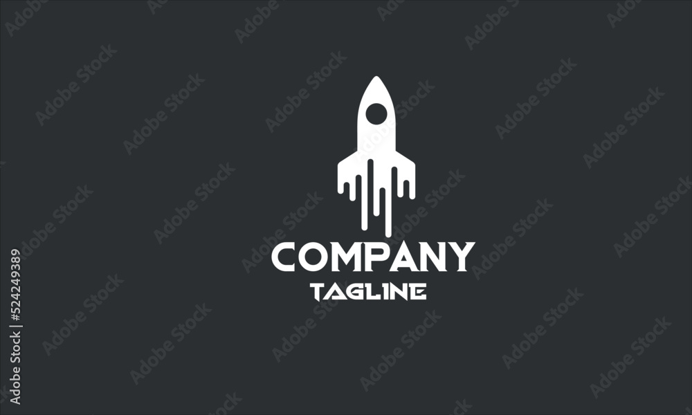 minimal rocket pixel logo template