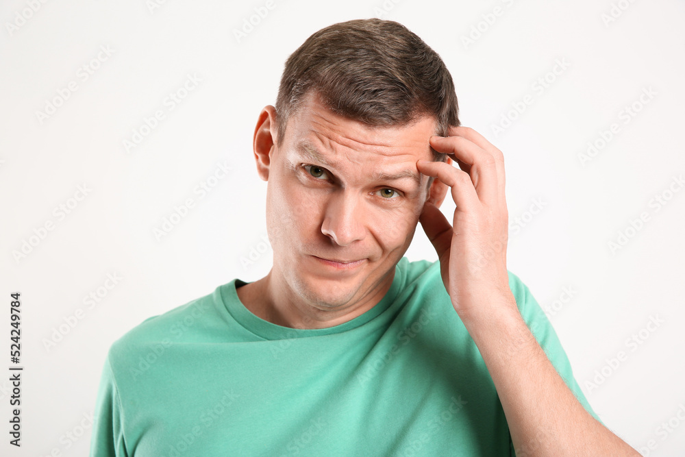 Emotional man in casual outfit on white background Emotional man in casual outfit on white background