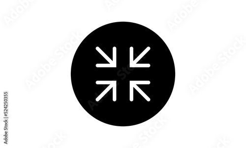Size icon. reduce vector symbol. Simple zoom arrow sign contraction design element. isolated illustration