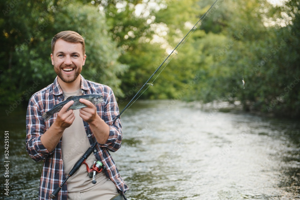Fishing. Fisherman and trout. Fisherman on wild river. Fishing. Fisherman and trout. Fisherman on wild river.