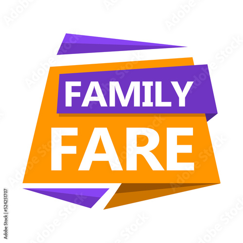 Sticker Family Fare, vector illustration