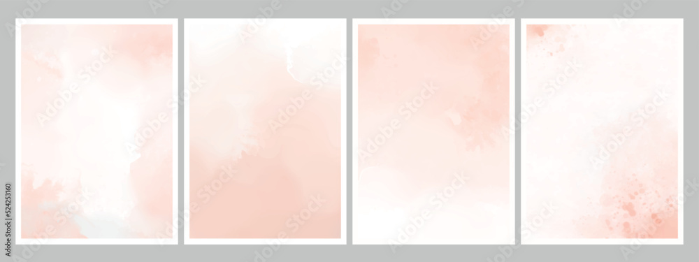 Set of pink vector watercolor backgrounds. Eps 10.	
