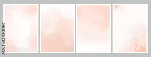 Set of pink vector watercolor backgrounds. Eps 10. 