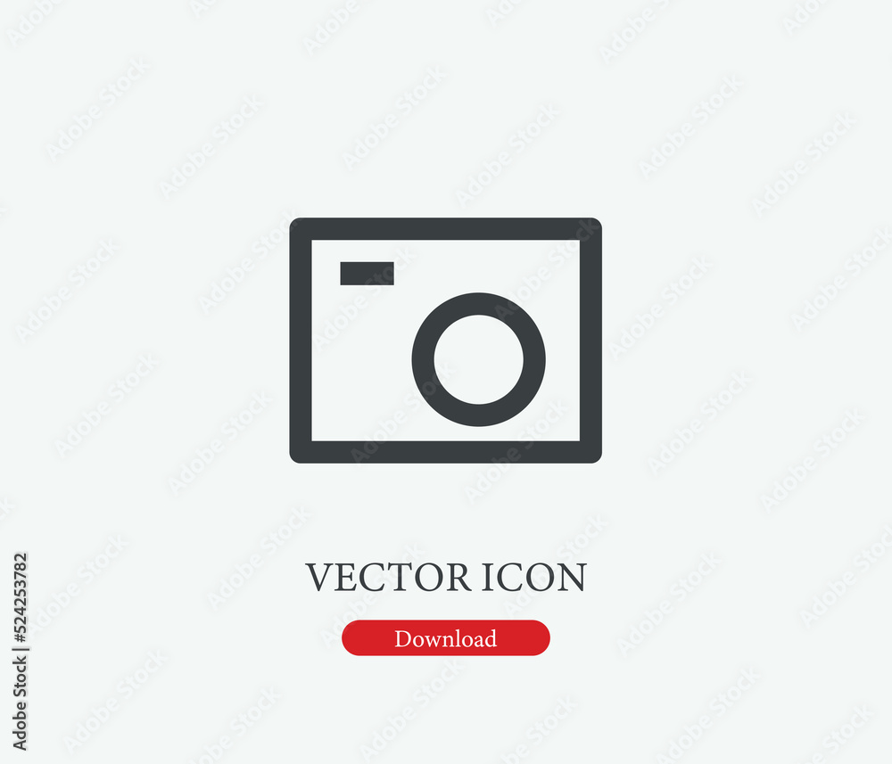 Camera vector icon. Editable stroke. Symbol in Line Art Style for Design, Presentation, Website or Mobile Apps Elements, Logo. Camera symbol illustration. Pixel vector graphics - Vector