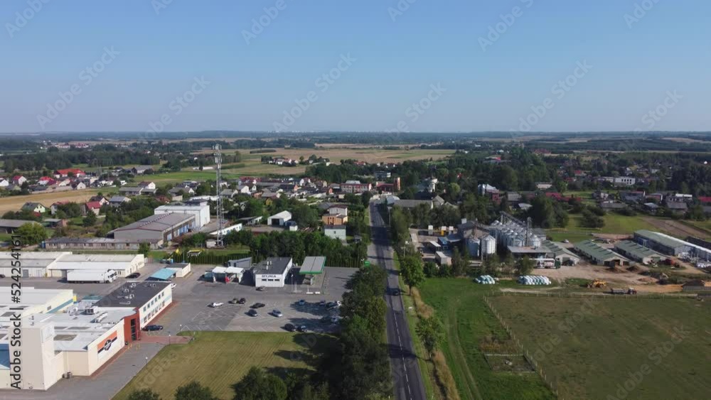 The village of Kamyk filmed from above, Poland. The village of Kamyk filmed from above, Poland.