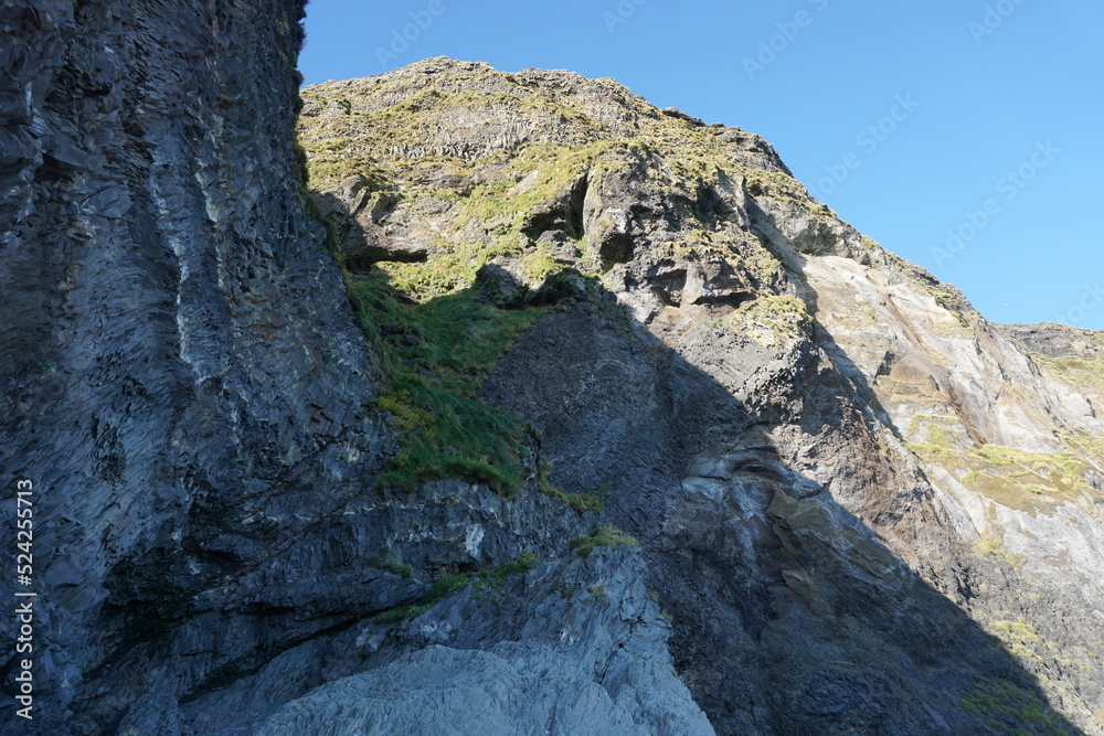 Basalt rocks at Reynisfjara Black Beach in Iceland