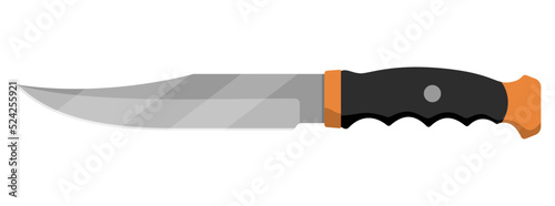 Hunting knife. Cute knife isolated on white background. Vector illustration.