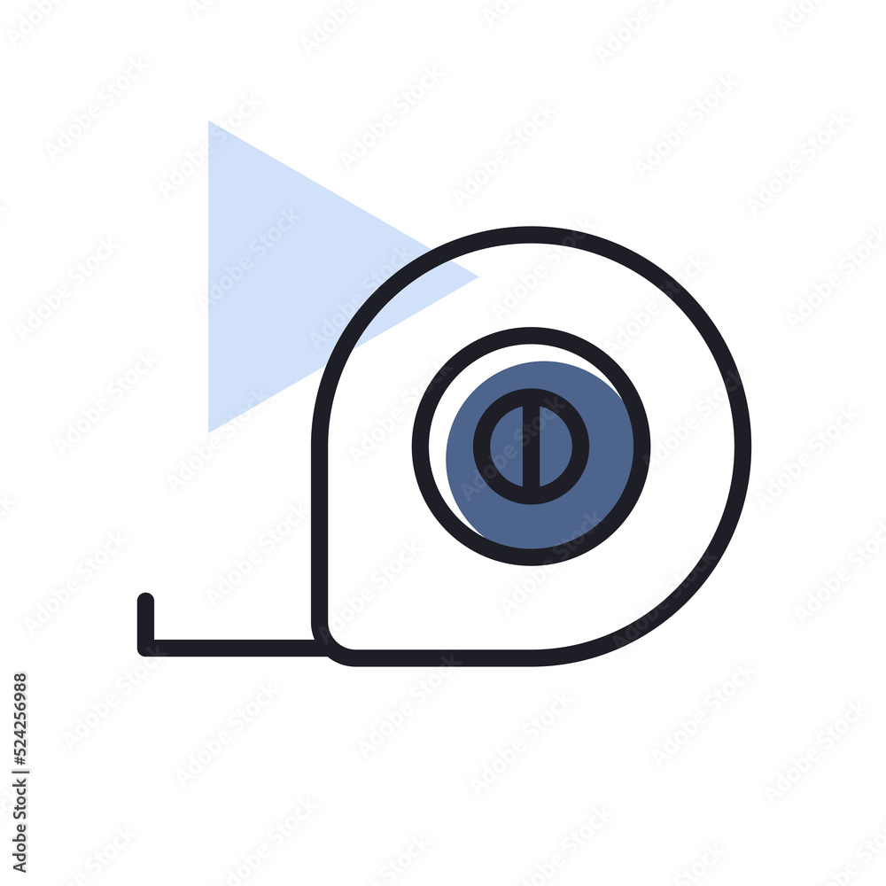 Tape measure vector icon. Construction, repair Tape measure vector icon. Construction, repair