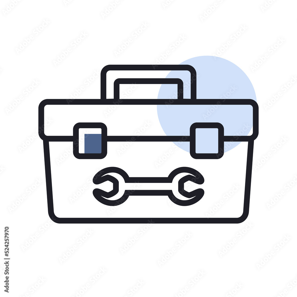 Tolbox vector icon. Construction, repair sign Tolbox vector icon. Construction, repair sign