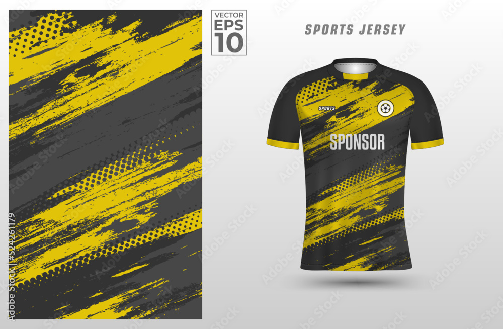 black and yellow shirt sport jersey design Stock Vector