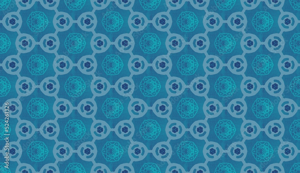Abstract ethnic ikat pattern. Wallpaper in the style of Baroque. Design for background, wallpaper, illustration, fabric, clothing, batik, carpet.