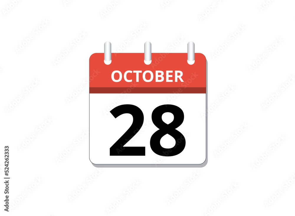 October, 28th calendar icon vector, concept of schedule, business and tasks
October, 28th calendar icon vector, concept of schedule, business and tasks