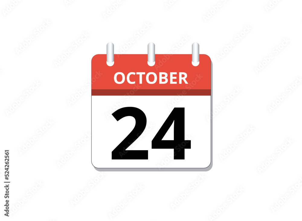 October, 24th calendar icon vector, concept of schedule, business and tasks
October, 24th calendar icon vector, concept of schedule, business and tasks