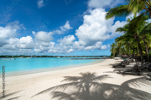 Fototapeta Naklejka Na Ścianę i Meble -  Beautiful tropical beach Grand Baie in Mauritius Island in the summertime