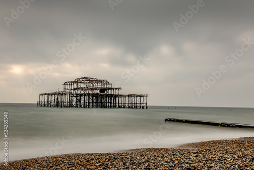 Brighton's landmark. An old abandon structure that used to be Brighton west pier. photo