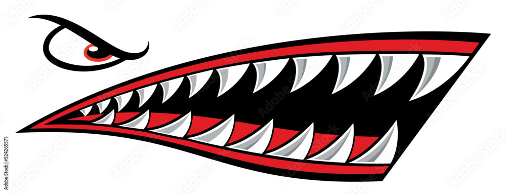 Vettoriale Stock Shark Teeth Mouth Sticker Kayak Boat Car Truck Funny Decal  Automobiles & Motorcycles Decal | Adobe Stock