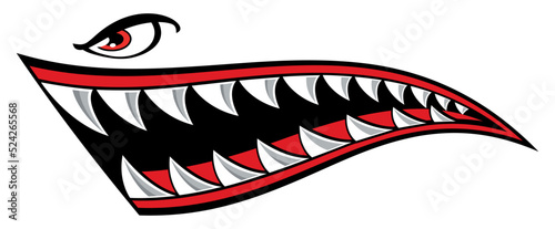 Flying tigers shark teeth car sticker motorcycle gas tank decal and helmet sticker