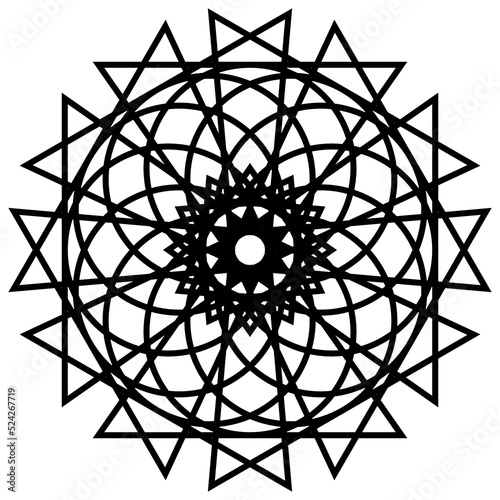 Circular pattern in form of mandala for Coloring book page Ornamental round lace ornament Circle Black mandala design Decorative abstract ornament Vector mandala EPS10 Flower Line Round Ornament Tile