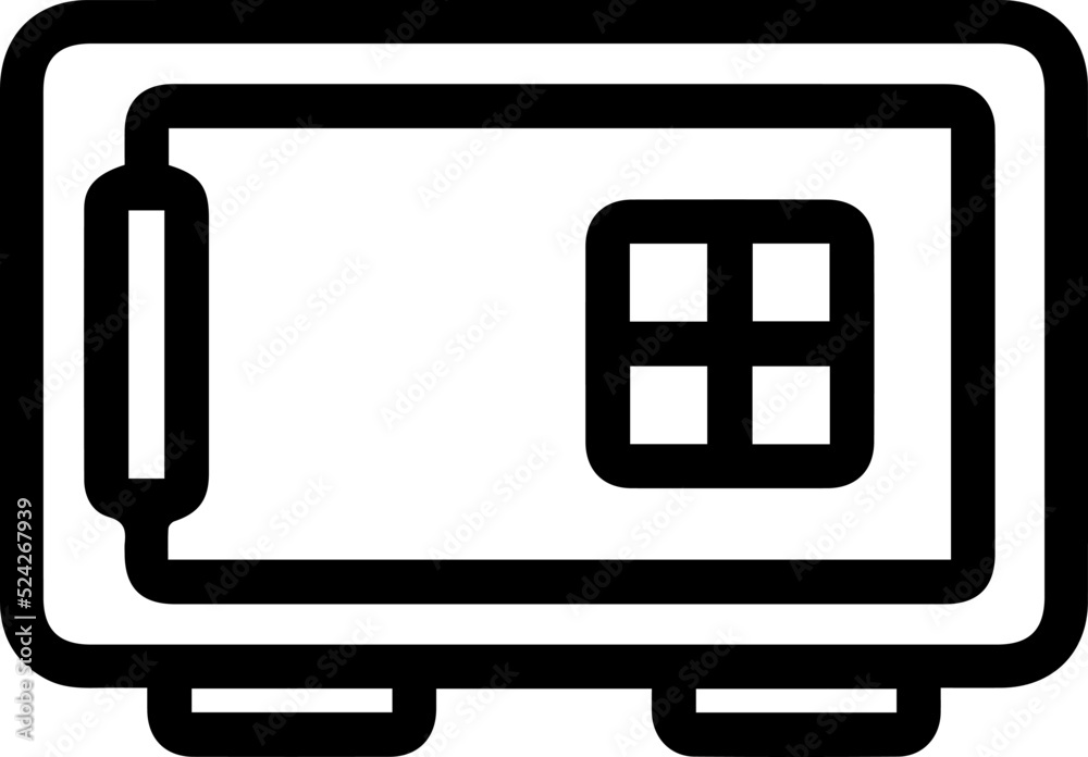 Bank safe vector icon. linear style closed safe isolated. Security ...