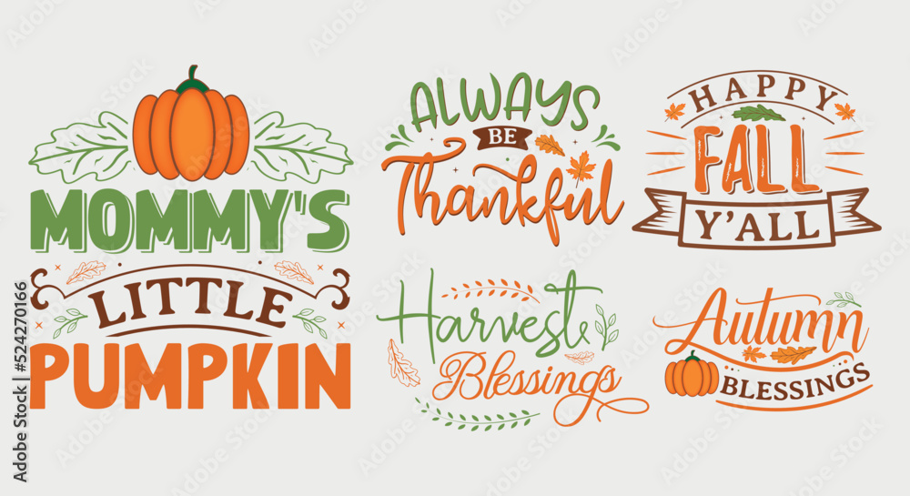 Set of fall and autumn lettering, fall and autumn isolated hand drawn ...