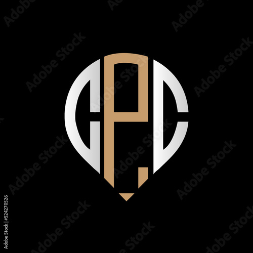 CPC logo monogram isolated on circle element design template, CPC letter logo design on black background. CPC creative initials letter logo concept. CPC letter design.
