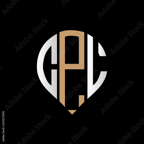 CPL logo monogram isolated on circle element design template, CPL letter logo design on black background. CPL creative initials letter logo concept. CPL letter design.
