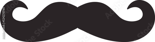 Vector icon with retro mustache highlighted on a white background.