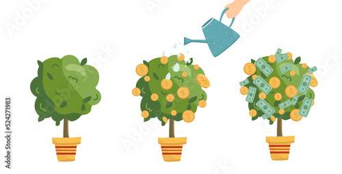 Sack Of Money Vector Icon Illustration. Money Bag Flat Icon. Vector illustration
