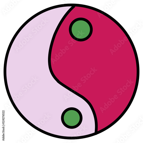 yin and yang sign illustration, Hand-drawn illustration, Icon