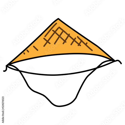 bamboo hat illustration, Hand-drawn illustration, Icon
