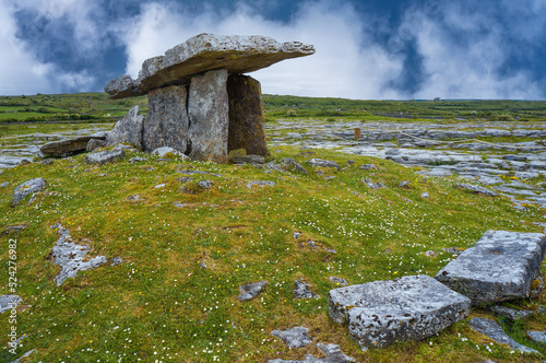 Poulnabrone dolmen in the Burren area of County Clare, Republic of Ireland. photo