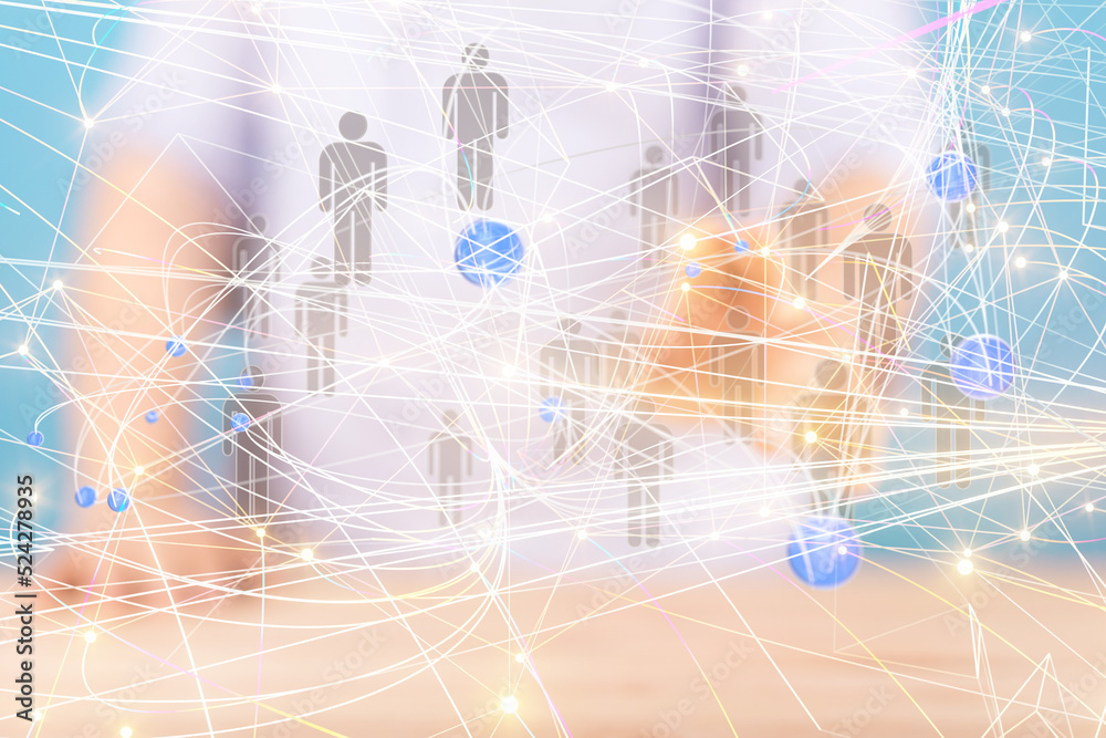 Global network. Blockchain. 3D illustration. Neural networks and artificial intelligence. Abstract Global network. Blockchain. 3D illustration. Neural networks and artificial intelligence. Abstract