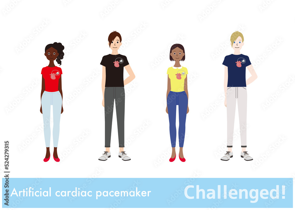 Obraz premium Challenged!／障がいと共に生きチャレンジする世界の人々／living with disability／ artificialcardiac pacemaker